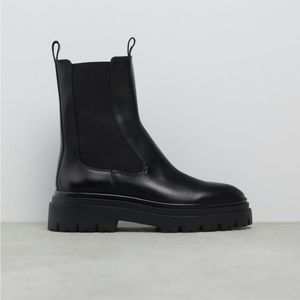Zara Leather Lug Ankle Boots